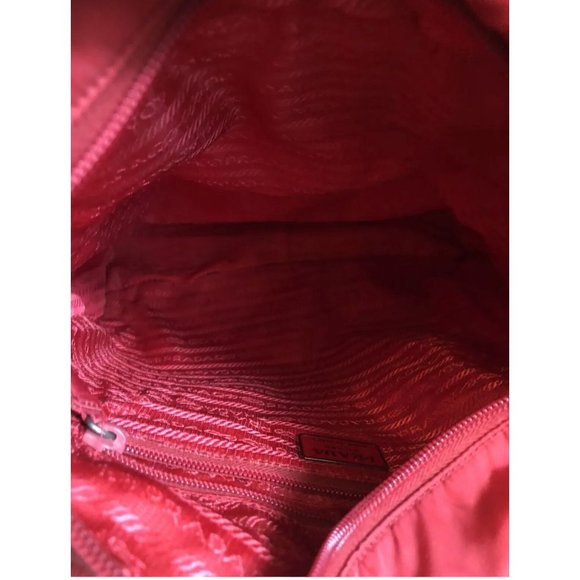 Authentic PRADA Red Nylon Tote Hand Bag Purse, Made in Italy - Picture 9 of 12